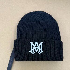 Amiri Black & White M.A Logo Beanie Embroidered - new with tags